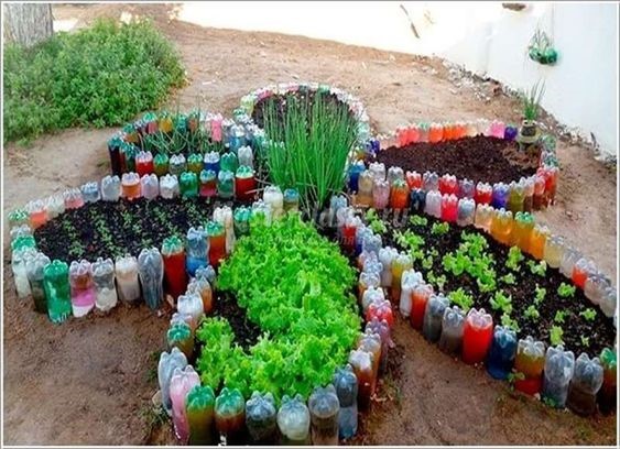 botol plastik kebun bunga