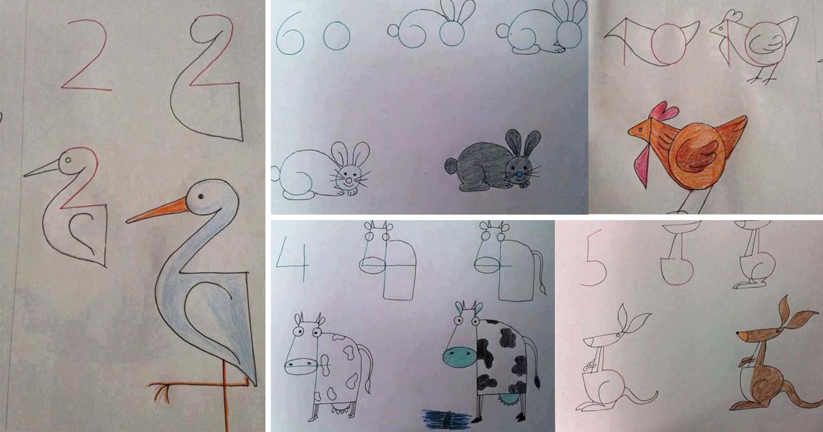 menggambar binatang dimulai dari angka 1 sampai 10