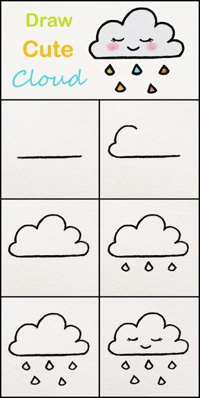 cara menggambar awan