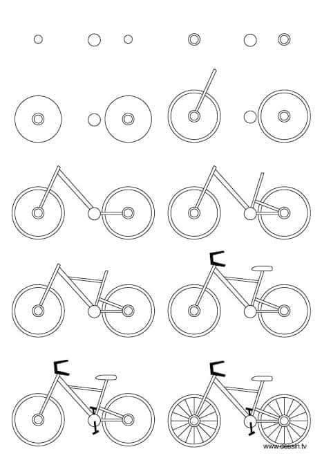 cara menggambar sepeda