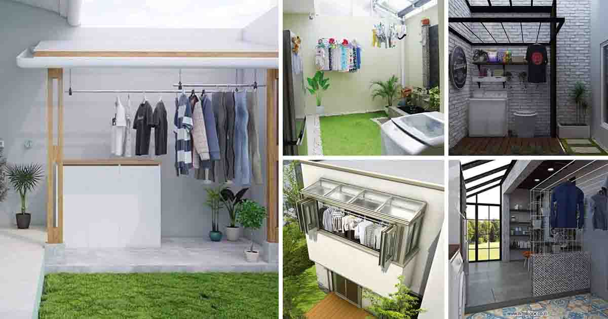 18 Desain  Tempat  Cuci dan Jemuran  Baju di Belakang Rumah 