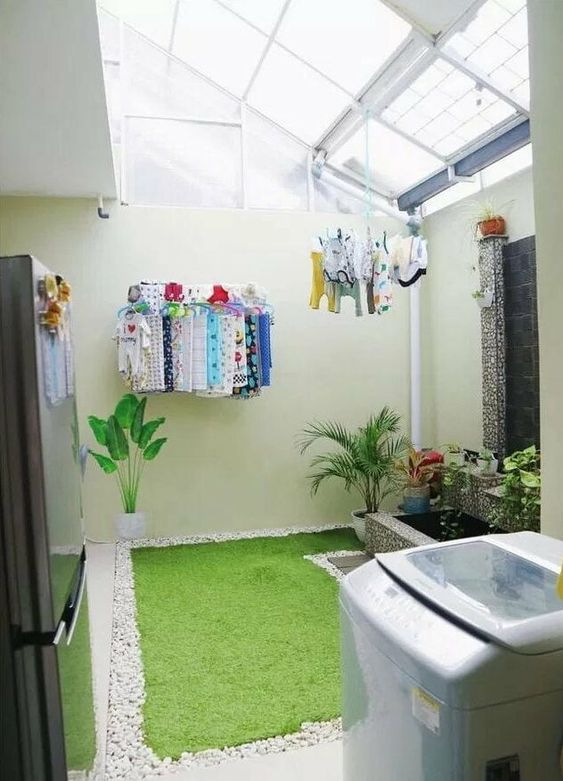 18 Desain Tempat Cuci Dan Jemuran Baju Di Belakang Rumah Yang Meyatu Dengan Dapur