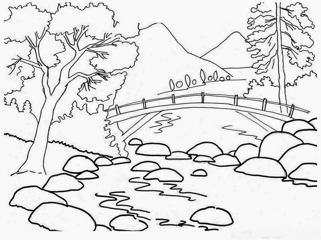 sketsa sungai