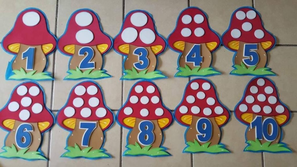 angka dengan jamur