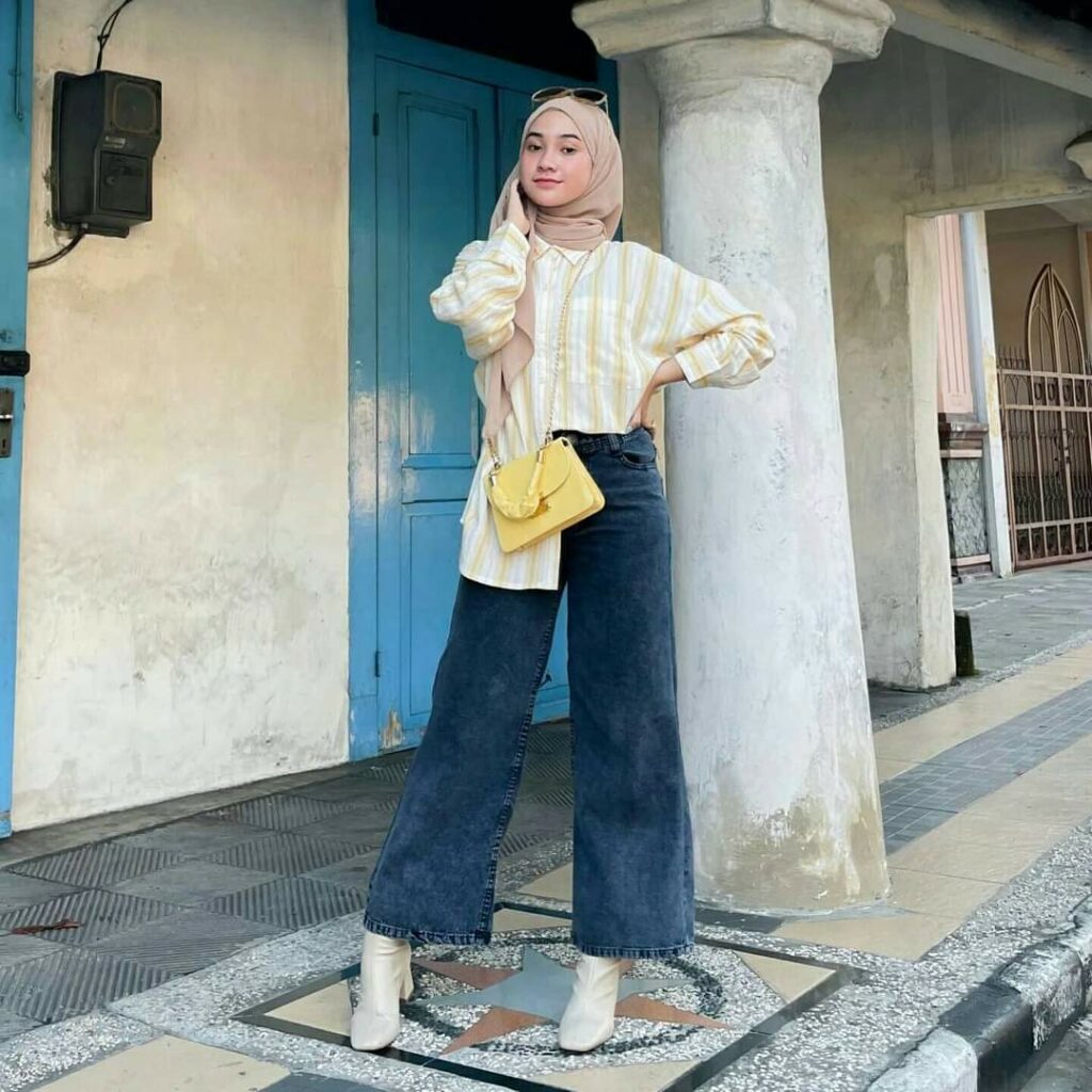 Celana Kulot Jeans Wanita Highwaist Premium UNFINI
