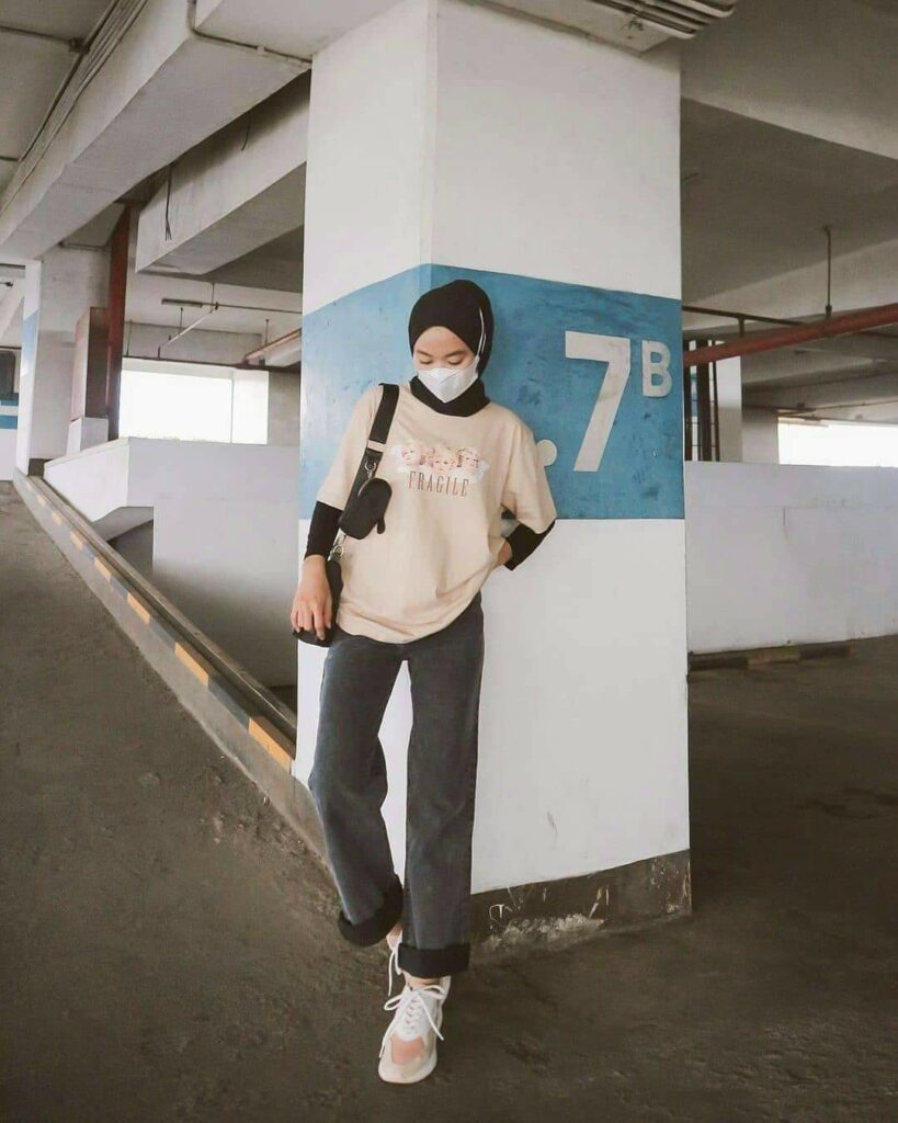 Style hijab casual dengan long line outer0A0A 1