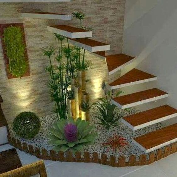 11 Desain Taman Minimalis Di Bawah Tangga, Interior Rumah Lebih Cantik